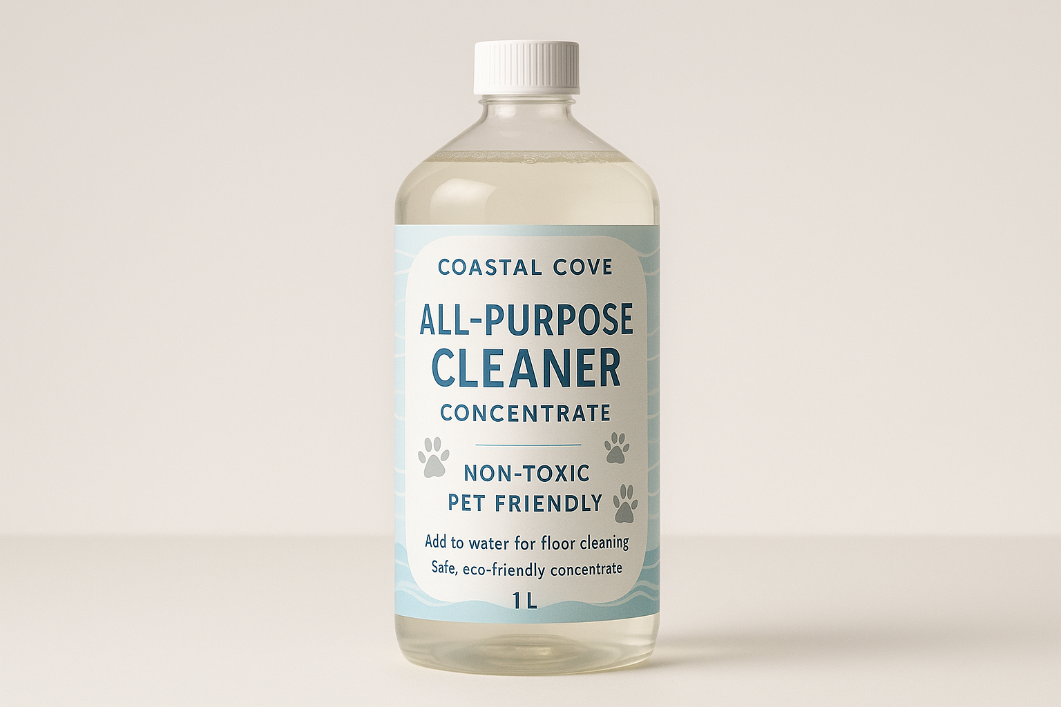 get rid of the spray bottle portion this is more so for adding to water to clean floors for example. add paw prints on the bottle as well